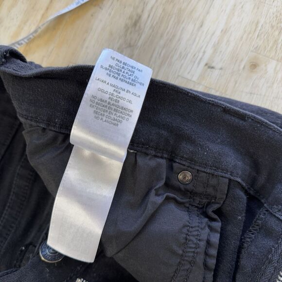 True Religion Rocco Relaxed Skinny Jeans Black Wash Flap Pockets Size 40 GUC - Picture 5 of 11